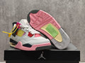White & Pink Colorblock High-Top Sneakers